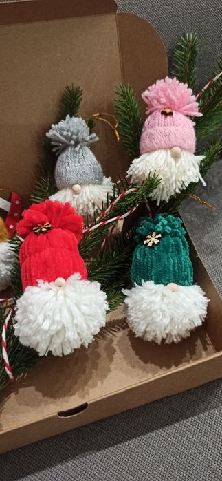 Gnomy, skrzaty na choinkę handmade