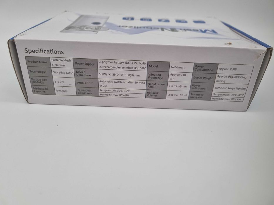 Inhalator przenosny/bezprzewodowy MeshNebulizer