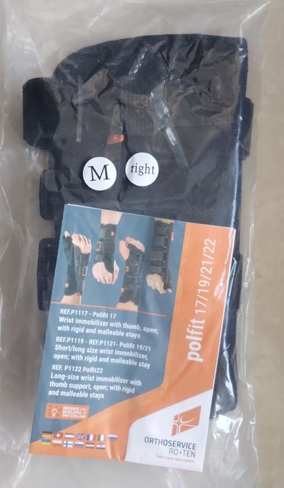 Короткий/довгий ортез променезап'ясткового суглобу , відкритий