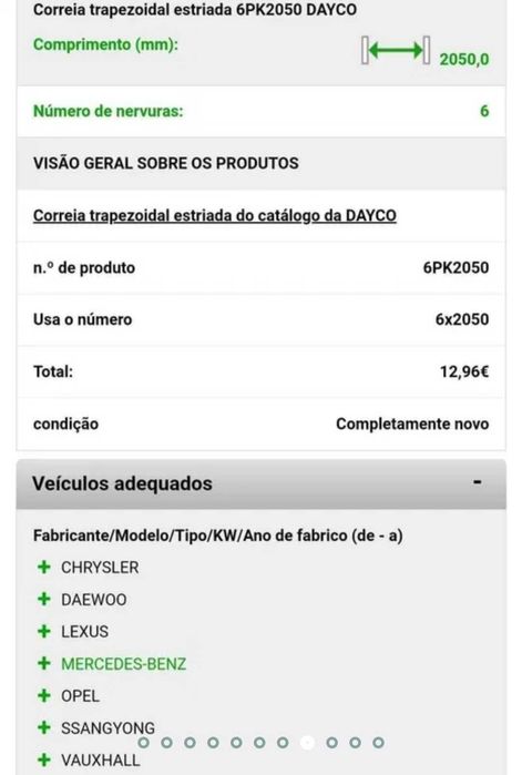 Correia acessórios continental 6 PK 2050