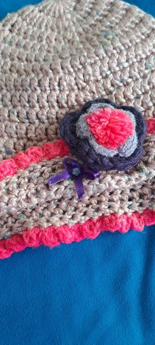 Gorro malha lilás novo