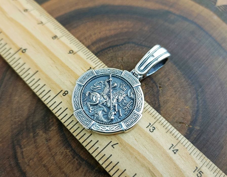 Срібний ланцюг Бісмарк Підвіска Георгій Побідоносець. Цепочка Бисмарк