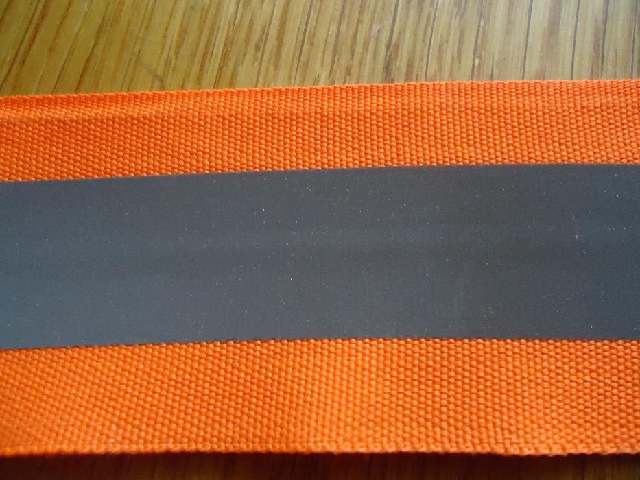Желтая,оранжевая,серая светоотражающая лента,кант,ткань.