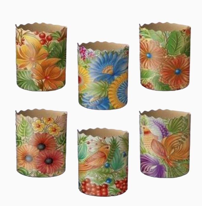 Формы бумажные для Пасхальных куличей 50 шт упаковка