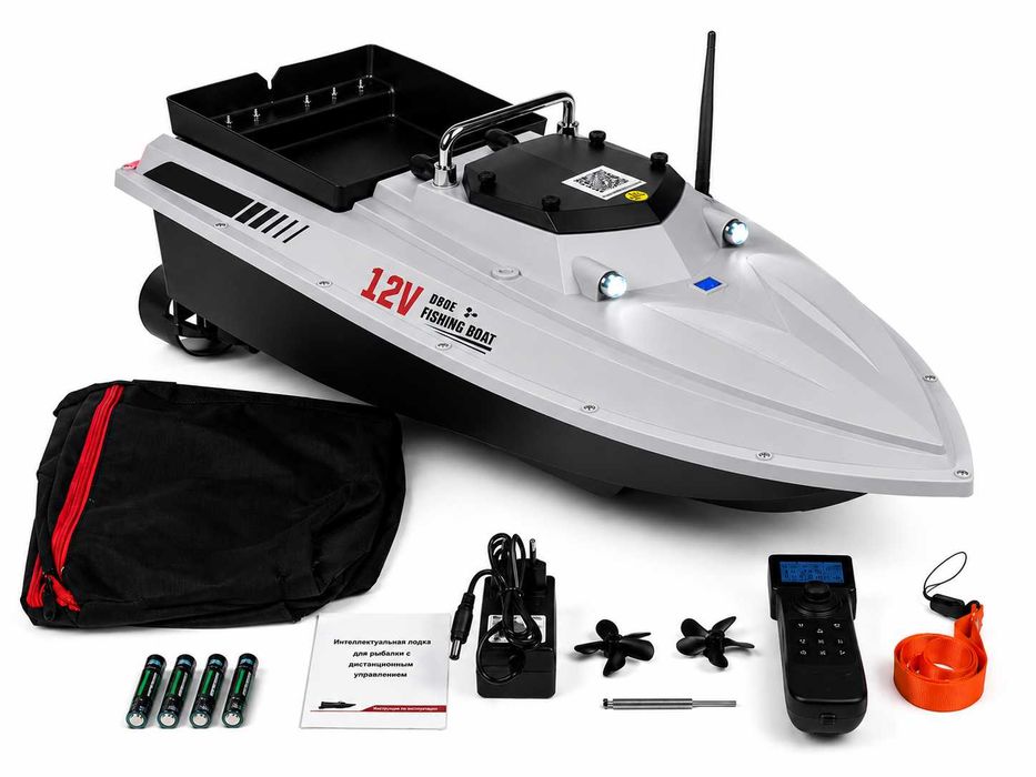 Карповый Кораблик для рыбалки D80E GPS 100 Точек | 46800 mAh | Глубиномер | Короповий для Риболовлі  Рибацький 500м