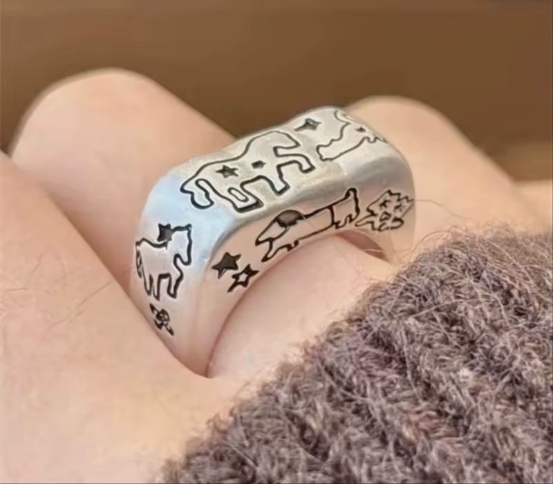 Срібна каблучка  Graffiti, тотем, оберіг