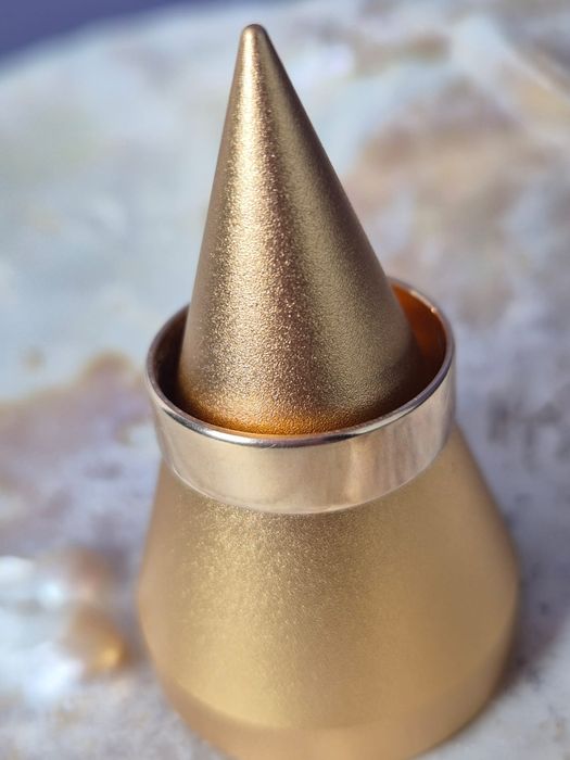 Złota 585 obrączka szeroka klasyczna prosta