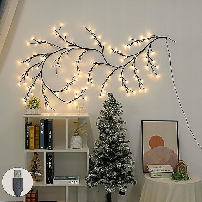 dekoracyjne gałązki diy led światełka przytulna ciepła biel usb 1.8m
