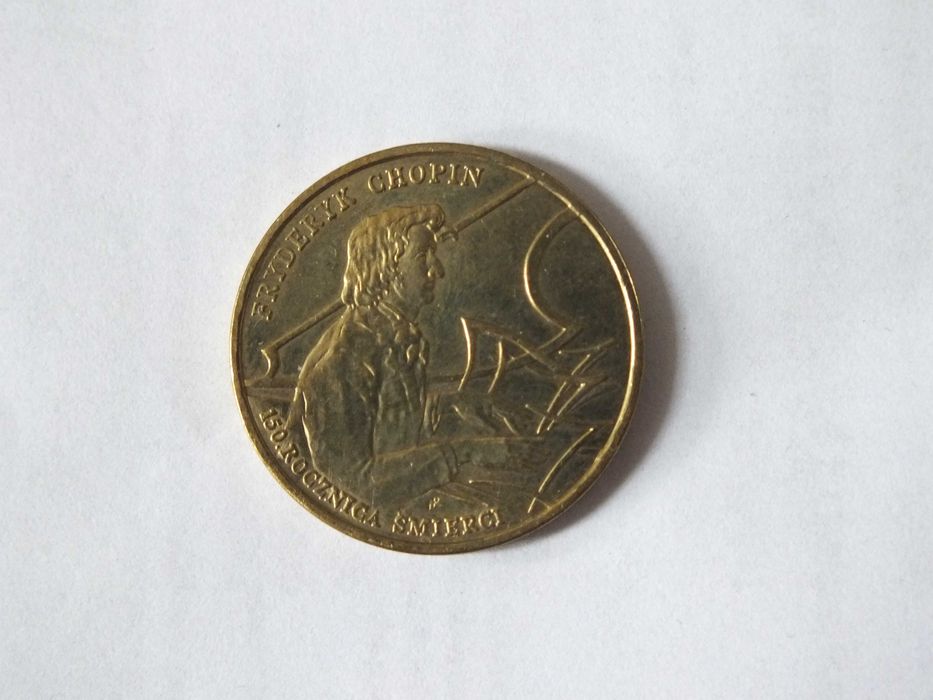 Moneta 2 zł Fryderyk Chopin 1999. Stan BDB