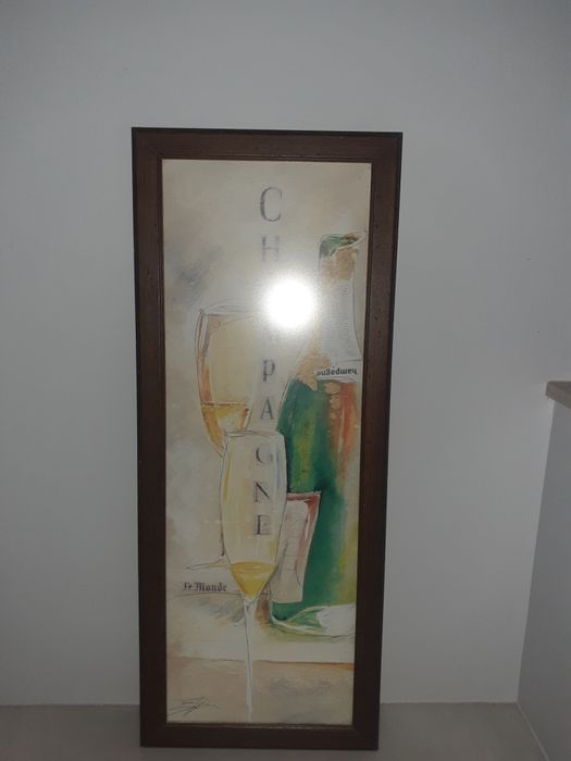 Quadro champanhe 35x70cm