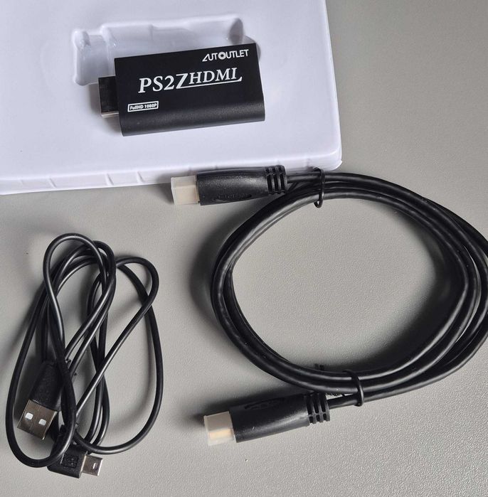 Konwerter PS2 na HDMI, adapter PS2 na HDMI, z wyjściem audio 3,5 mm