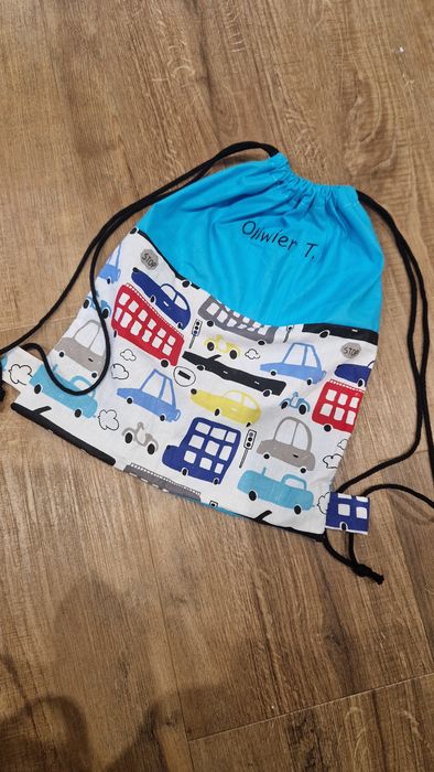 Auta Worek z imieniem personalizowany haft samochody  przedszkola szkoły żłobka