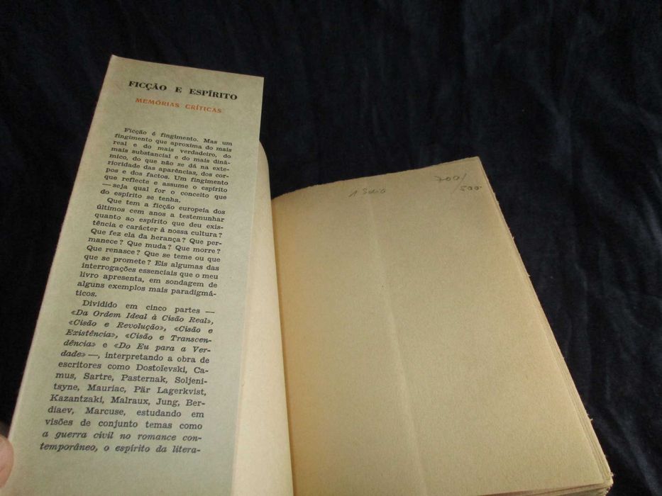 Livro Ficção e Espírito António Quadros 1ª edição