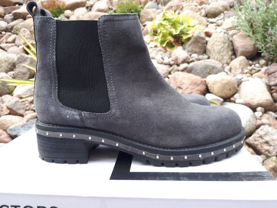 Sztyblety zamsz szare BRONX 38 markowe obuwie WYPRZEDAŻ