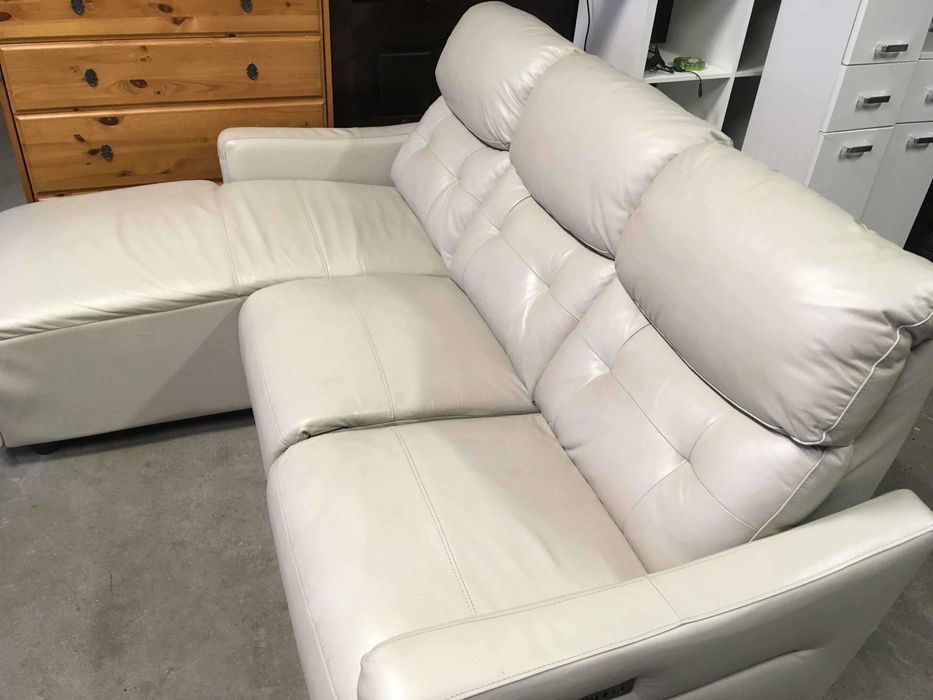 Narożnik skóra elektryczny rozkładany relax mały