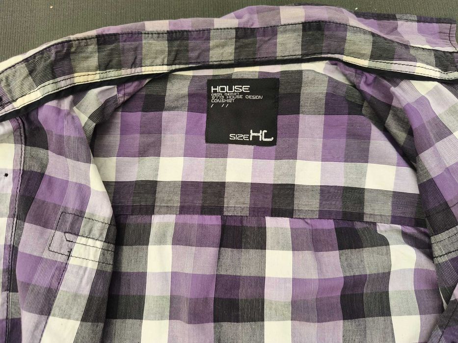 Koszula męska house krata odcienie fioletu - L