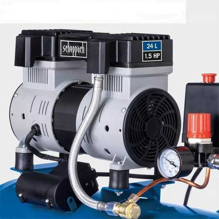 Scheppach kompresor HC26Si 1100W 24L Podwójny cylinder Bezolejowy