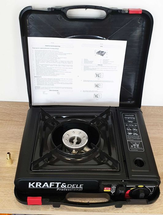 Kuchenka turystyczna gazowa 2 w 1 na kartusz i butlę gazową