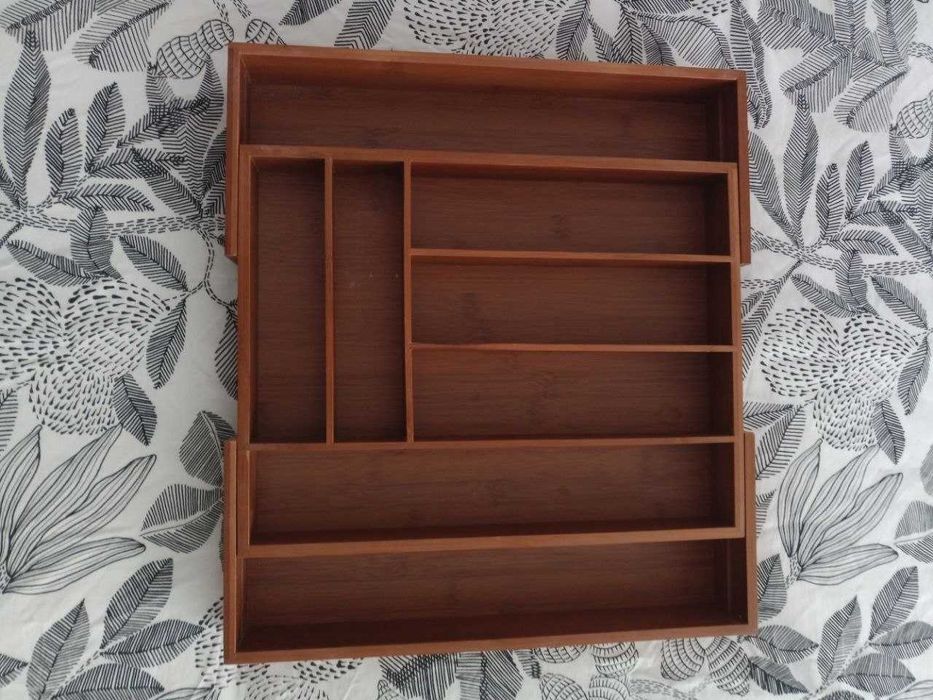 Bandeja para talheres extensível bambu