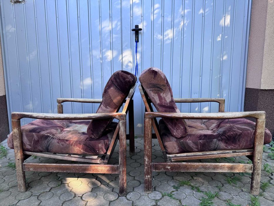 Fotel fotele 2 szt PRL retro vintage B7522 Zenon Bączyk Unikat podobne do projektu Stefan