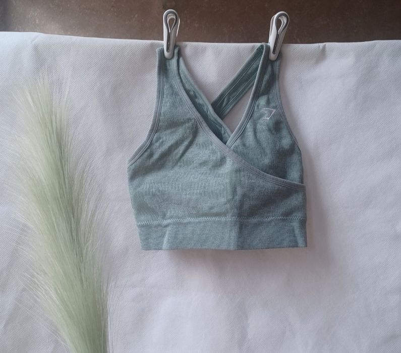 Gymshark Camo Seamless Bra biustonosz stanik sportowy zielony 34 XS