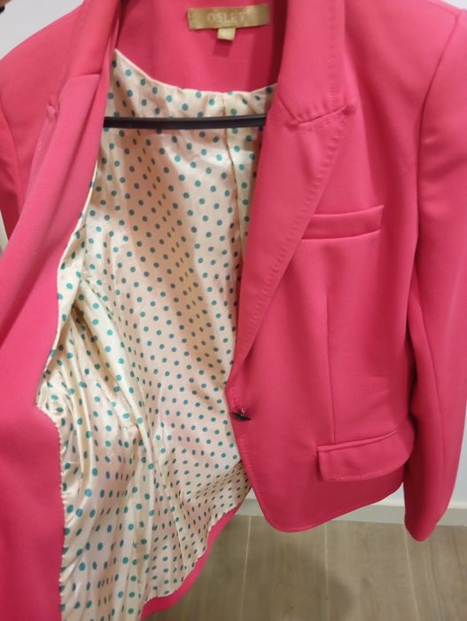 Blazer rosa Texturado com Cotoveleiras - Marca Osley (Tam. 40)