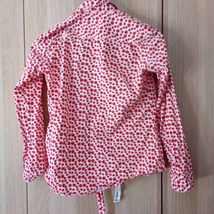 Koszula bawełniana Wólczanka w czerwone kropki z kokarda