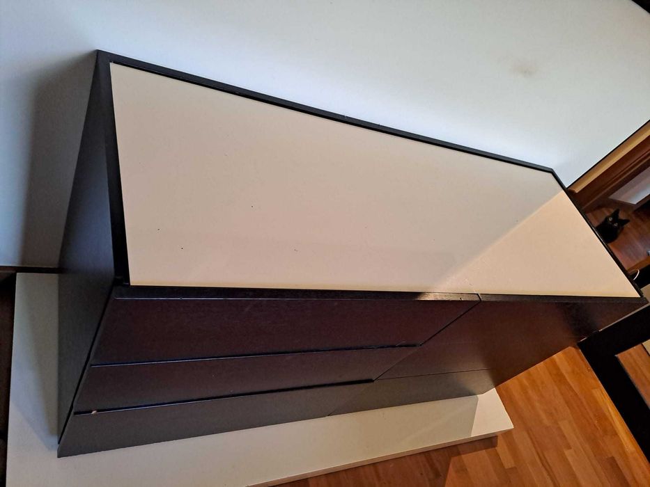 Mobília Quarto de Casal wengue e lacado bege alto brilho (usado)