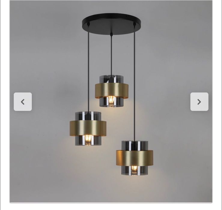 Candeeiro de teto suspenso metal  3 luzes dourado 35cm Inspire