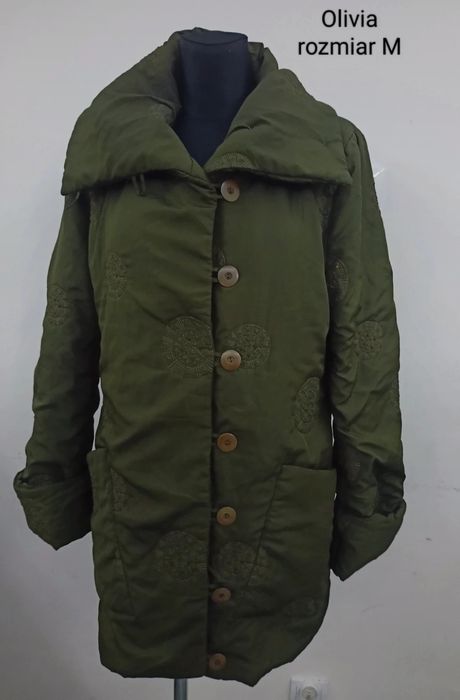 Płaszcz parka khaki przejściowa wiosenno jesienna rozm. M /L