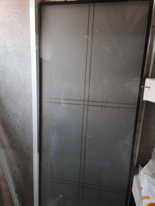 Porta com vitral e janela lacado branco