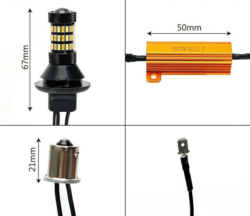 Автолампы LED, DRL+turn  ДХО Поворот 60sm CANBUS P21W 1156 PY21W 3157
