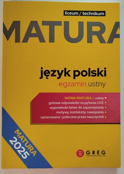 Repetytorium maturalne do języka polskiego 2025, egzamin ustny