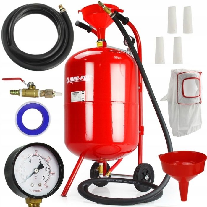 PIASKARKA MOBILNA syfonowa 76 L maska +3 dysze