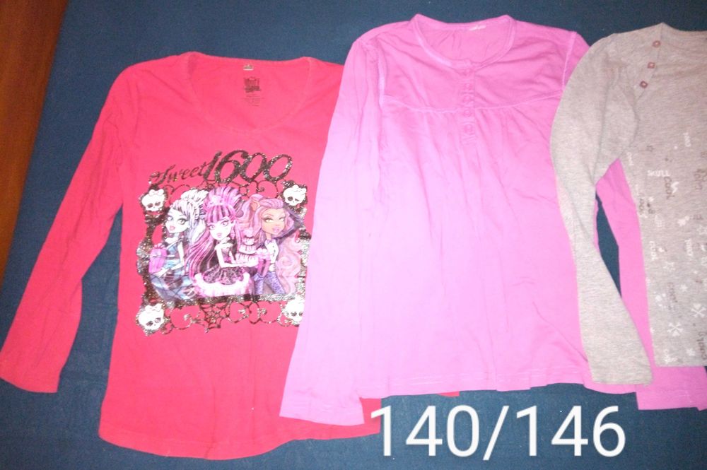Zestaw ubrań, ubrania dziewczynka rozmiar 140 i 146