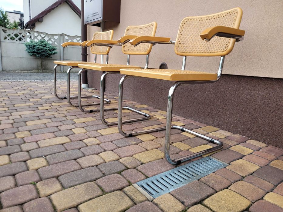 ‼️UNIKAT‼️ 3 x Krzesło Cesca proj Marcel Breuer Bauhaus Włochy Mid Century