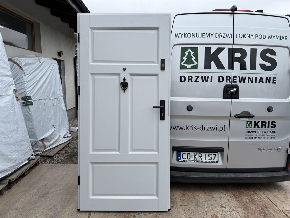 Drzwi zewnętrzne OD RĘKI wewnątrzklatkowe drewniane  Cała Polska