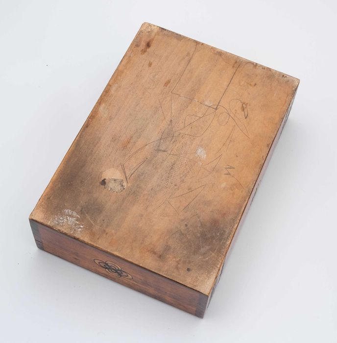 Szkatułka drewniana pirografia cepelia