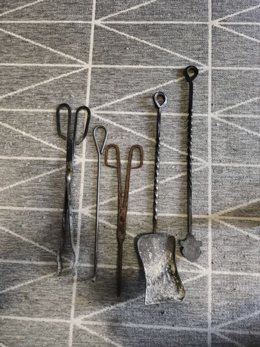 Conjunto lareira em ferro