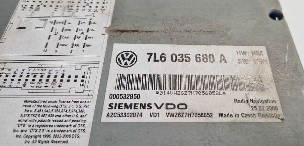 Radio samochodowe VW Touareq Multivan