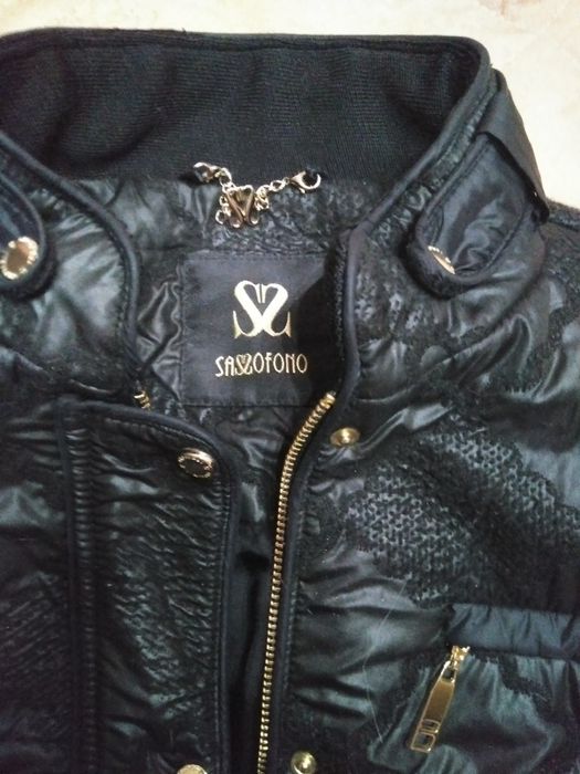 Куртка стёганая демисезонная черная "Sassofono"