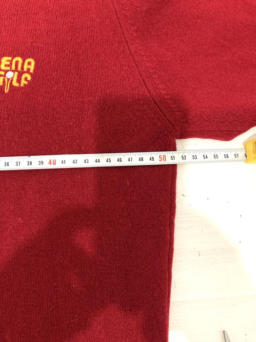 Sweter wełniany szkocki czerwony 100% wełna Lyle&Scott 38