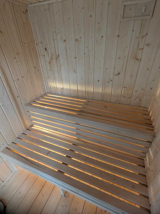 Ogrodowa Sauna Fińska Sucha Olaya ,,7" 2,0x2,0 Witryna + Ocieplana + Piec