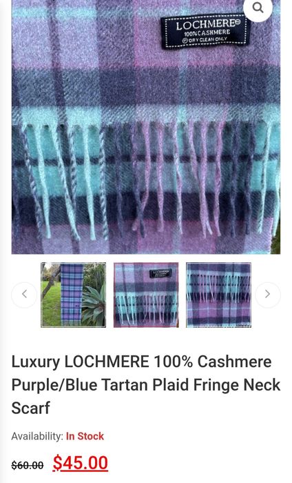 Новый шарф  Lochmere 100% кашемир, шерстяной