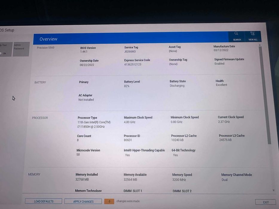 Laptop Dell Precision 5560
