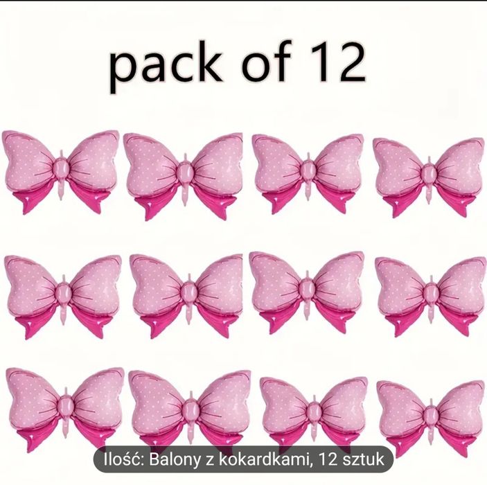Balony kokardy różowe