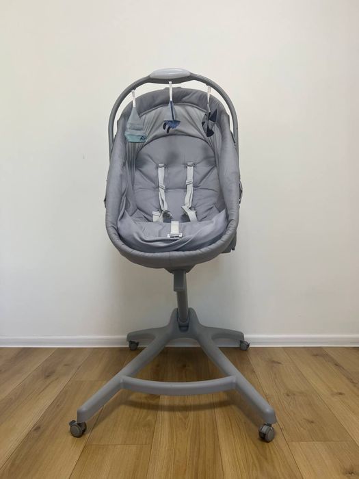 Кроватка-стульчик Chicco Baby Hug Pro 5 в 1 для годування Сіра