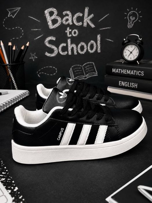 Женские черные кросовки деми Адидас кампус Adidas Campus Стильные женские красовки натуральная кожа Молодежные красовки адидас черные