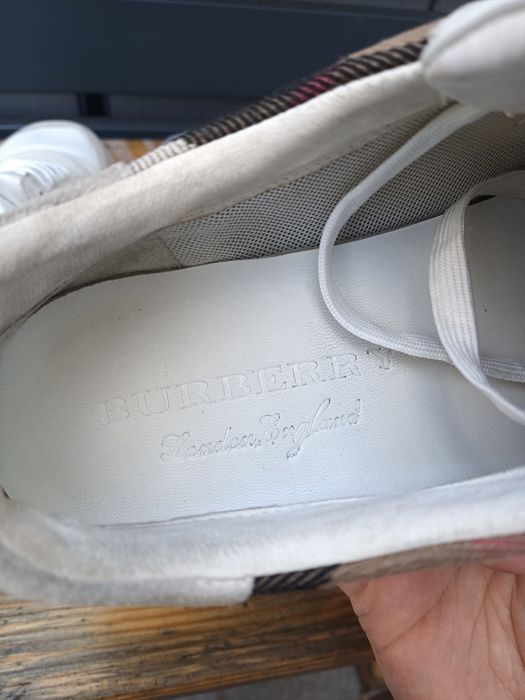 Burberry Leather, Suede and House Check Sneakers men's