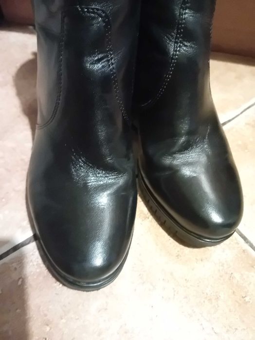 Buty botki skórzane damskie 5thAvenue na obcasie rozm.37